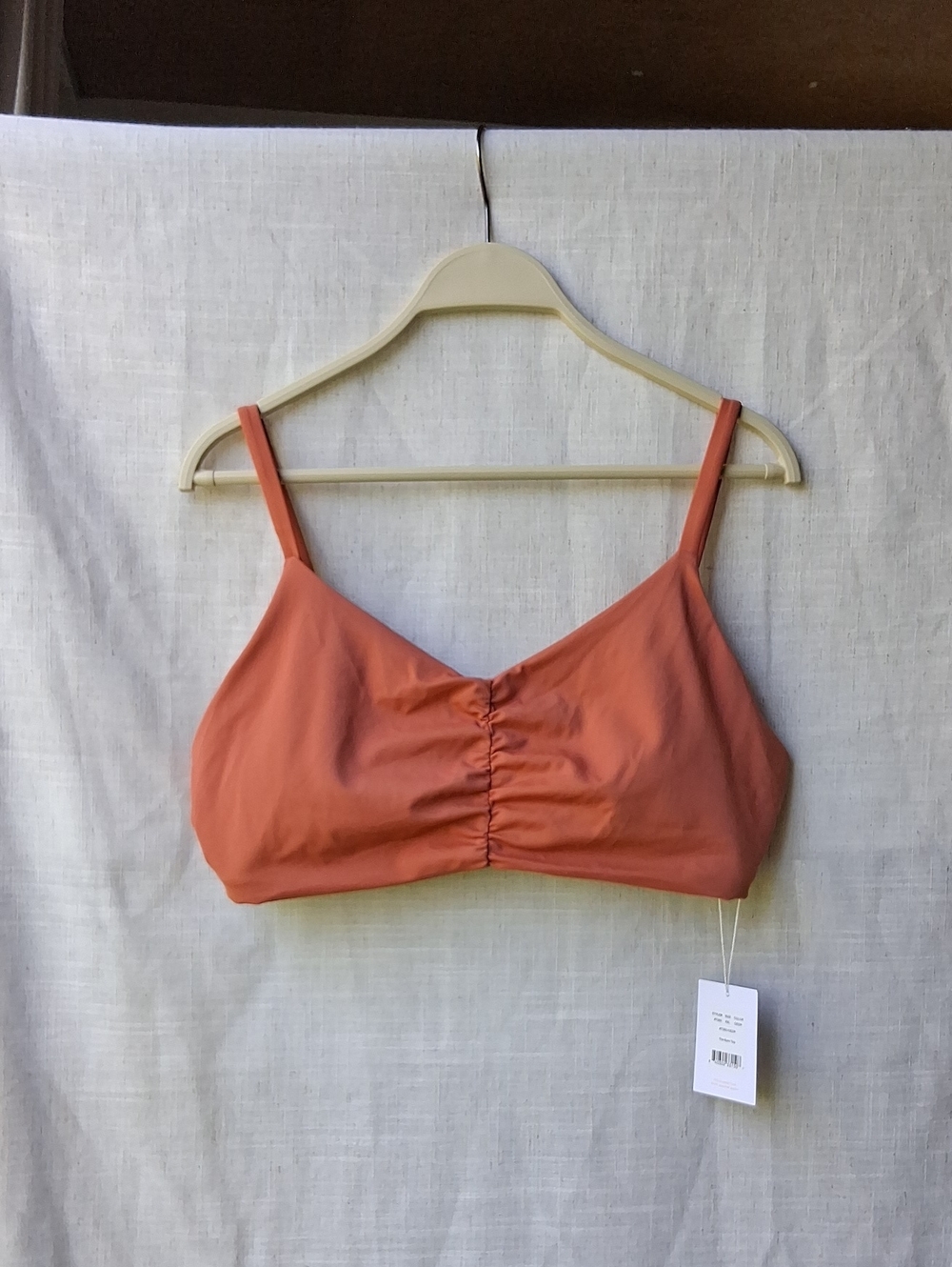 Andie Swim The Symi Top Cedr Rust Coral Ruched Bralette Bikini Top XXL